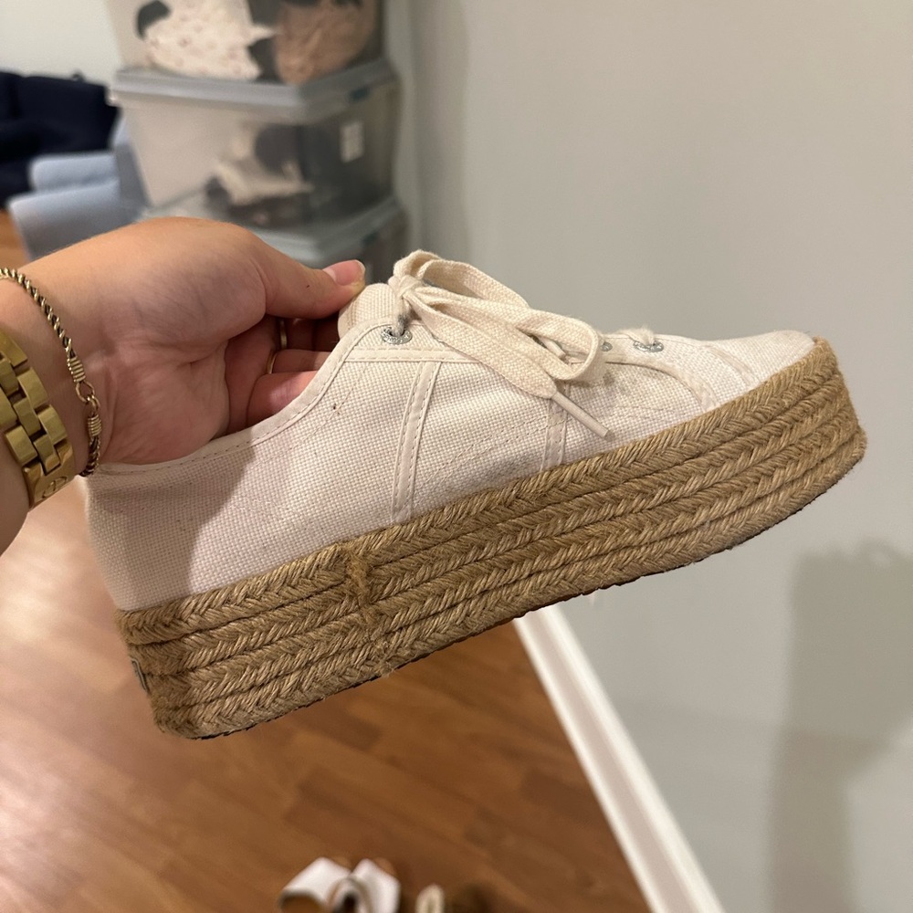 Superga light pink low top Espadrille Platform Sneakers